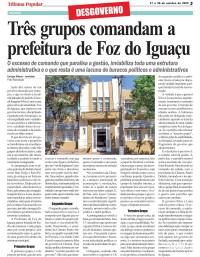 DESGOVERNO: Três grupos comandam a prefeitura de Foz do Iguaçu