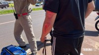 Casal fica ferido após queda de motocicleta na BR-277 em Foz do Iguaçu