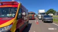 Casal fica ferido após queda de motocicleta na BR-277 em Foz do Iguaçu
