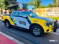 Veículo capota após colisão na área central de Foz do Iguaçu