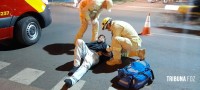 Motociclista é socorrido pelo Siate após colisão na Av. General Meira