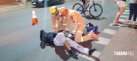 Motociclista é socorrido pelo Siate após colisão na Av. General Meira