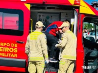 Colisão entre bicicleta e automóvel deixa ciclista ferido 