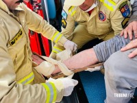 Siate socorre trabalhador que cai de quatro metros de altura