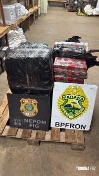 BPFRON e NEPOM apreendem veículo carregado com mais de 300 Kg de maconha em Foz do Iguaçu