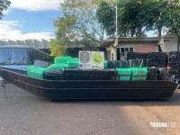 PF, PM e PC apreendem embarcação carregada com 50 mil maços de cigarros em Missal