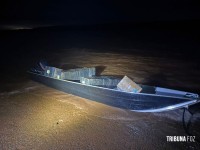 PF, PC e PM apreendem embarcação com contrabando no Lago de Itaipu, perímetro da cidade de Itaipulândia