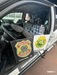 BPFRON e PF apreendem veículo carregado com cigarros, cigarros eletrônicos e anabolizantes em Céu Azul