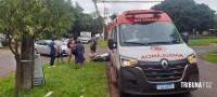 SAMU socorre motociclista após colisão na Av. Javier Koelbel