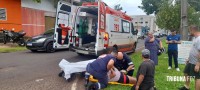 SAMU socorre motociclista após colisão na Av. Javier Koelbel