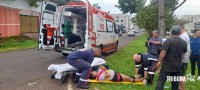 SAMU socorre motociclista após colisão na Av. Javier Koelbel