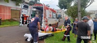 SAMU socorre motociclista após colisão na Av. Javier Koelbel