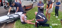 SAMU socorre motociclista após colisão na Av. Javier Koelbel