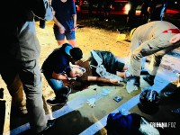 Motorista de carreta fica ferido após acidente na marginal da BR-277