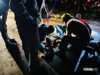 Motorista de carreta fica ferido após acidente na marginal da BR-277