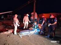 Motorista de carreta fica ferido após acidente na marginal da BR-277