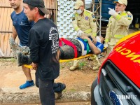 Homem cair de escada enquanto instalava câmera de segurança 