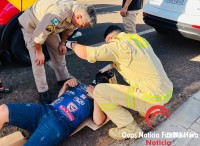 Motociclista fica ferido após colisão no Bairro Três Lagoas 