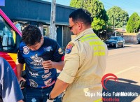 Motociclista fica ferido após colisão no Bairro Três Lagoas 