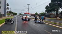 SAMU socorre motociclista vítima de acidente entre carro e moto em Santa Helena