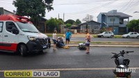 SAMU socorre motociclista vítima de acidente entre carro e moto em Santa Helena