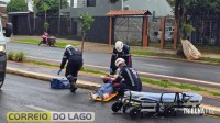 SAMU socorre motociclista vítima de acidente entre carro e moto em Santa Helena