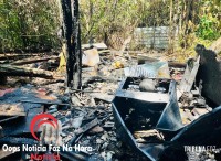 Barraco pega fogo e cachorrinho é salvo pelos bombeiros no Jardim IPÊ