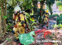 Barraco pega fogo e cachorrinho é salvo pelos bombeiros no Jardim IPÊ