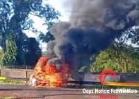 Carro usado em crime de homicídio é incendiado próximo ao Lago de Itaipu