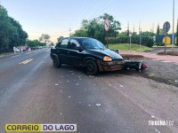 Colisão entre veiculo e motocicleta mobiliza SAMU em Santa Helena