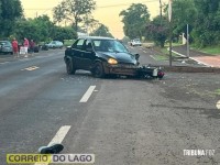 Colisão entre veiculo e motocicleta mobiliza SAMU em Santa Helena