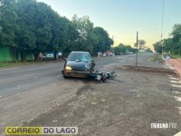 Colisão entre veiculo e motocicleta mobiliza SAMU em Santa Helena
