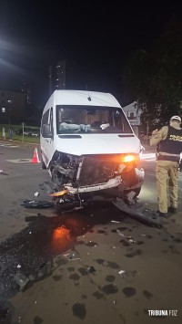 Plantão de Acidentes da PM atende colisão no centro de Foz do Iguaçu