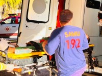 Motociclista sofre fratura exposta após colisão no Jardim Copacabana 