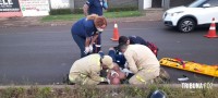 Idoso de 68 anos é socorrido pelo Siate após queda de motocicleta na Av. General Meira