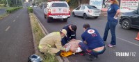 Idoso de 68 anos é socorrido pelo Siate após queda de motocicleta na Av. General Meira