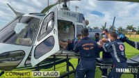 Idoso do Distrito de São Roque em Santa Helena sofre infarto e é transferido de helicóptero