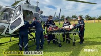 Idoso do Distrito de São Roque em Santa Helena sofre infarto e é transferido de helicóptero