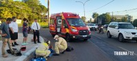 Motociclista paraguaio é socorrido pelo Siate após colisão traseira na Av. das Cataratas