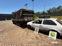 Polícia Federal e BPFron apreendem carga de cigarros paraguaios e veículos em Marechal Cândido Rondon