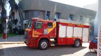 Laboratório que presta serviço para a Prefeitura de Foz pega fogo e mobiliza o Corpo de Bombeiros