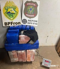 BPFRON e PF apreendem 134,7 Kg de maconha e prendem três homens em Foz do Iguaçu