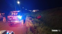 Veículo capota às margens da BR-277 e é apreendido em São Miguel do Iguaçu
