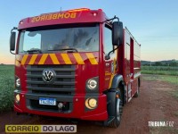 Incêndio em pilha de pneus mobiliza Bombeiros e Defesa Civil em Santa Helena