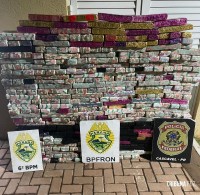 BPFRON, PM e PF apreendem veículo carregado com 442,9 Kg de maconha em Santa Tereza do Oeste