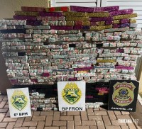 BPFRON, PM e PF apreendem veículo carregado com 442,9 Kg de maconha em Santa Tereza do Oeste