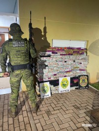 BPFRON, PM e PF apreendem veículo carregado com 442,9 Kg de maconha em Santa Tereza do Oeste