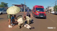 Adolescente é socorrido pelo Siate após colisão na Av. Morenitas