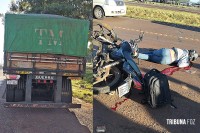 Jovem motociclista morre após colisão traseira com caminhão no Paraguai