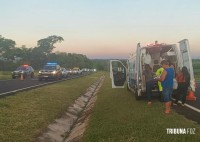 Capotamento na BR-277 deixa mulher em estado grave em São Miguel do Iguaçu